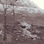 Vidange de 1985 du lac de Guerl&eacute;dan