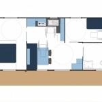 Plan - Mobil-Home Confort 2 Chambres PMR - Manoir de Ker An Poul - Camping 4 étoiles  Golfe du Morbihan - Bretagne